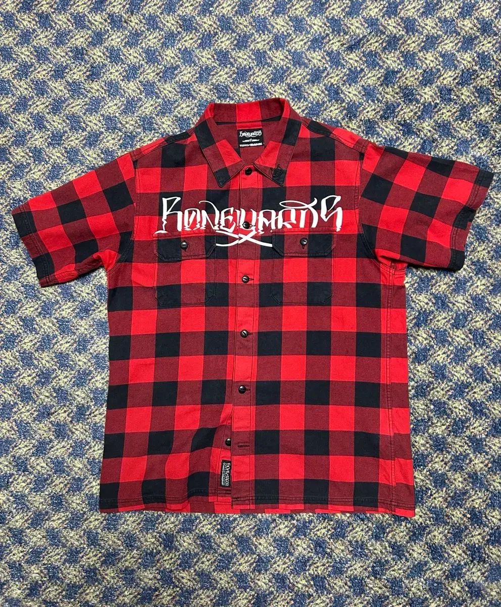 STUSSY x NEIGHBORHOOD バッファロー CHECK 半袖 シャツ レッド ブラック