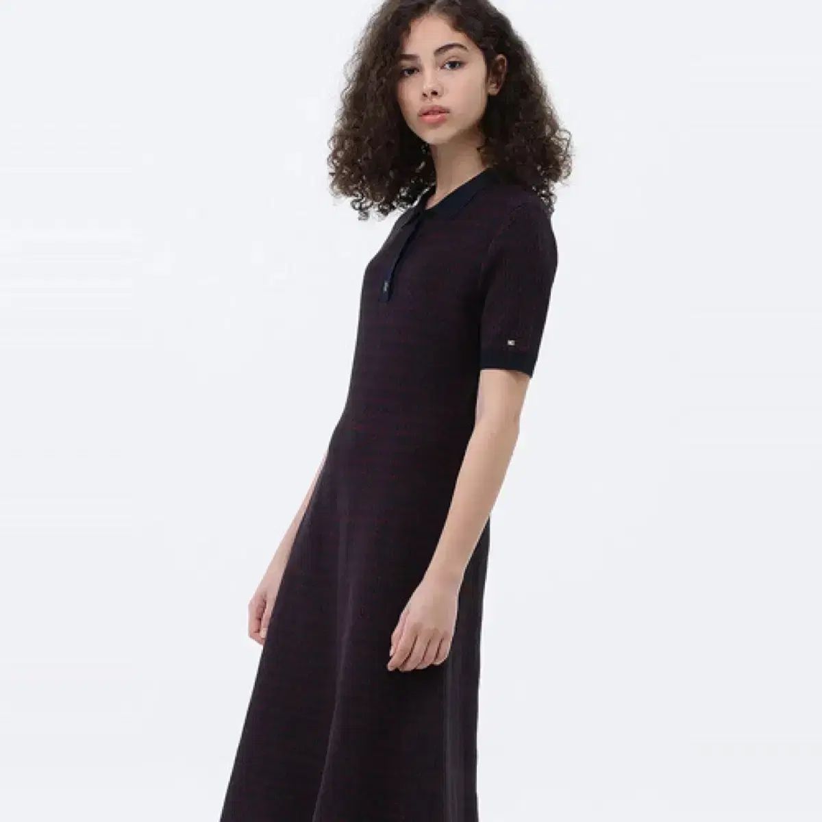 ロッテデパート 購入 Tommy Hilfiger トミーヒルフィガー モノグラム ロゴ 半袖 ニット ONE PIECE M 新品