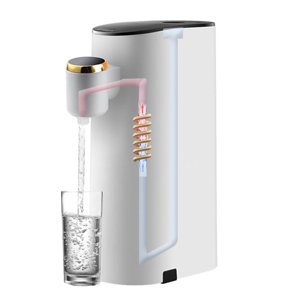 ☆新品☆ホットウォーターサーバー 日本語版操作部 25℃・45℃・60℃・80℃・100℃の温度調節 水タンク・水キャップ・入水管 3秒高速熱湯 フラッシュウォーマー 瞬間湯沸かし器 ペットボトル サーバー 卓上 ホワイト 9d9ec582