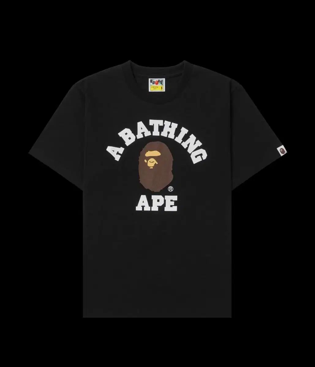 新品 A BATHING APE カレッジ Tシャツ ブラック L