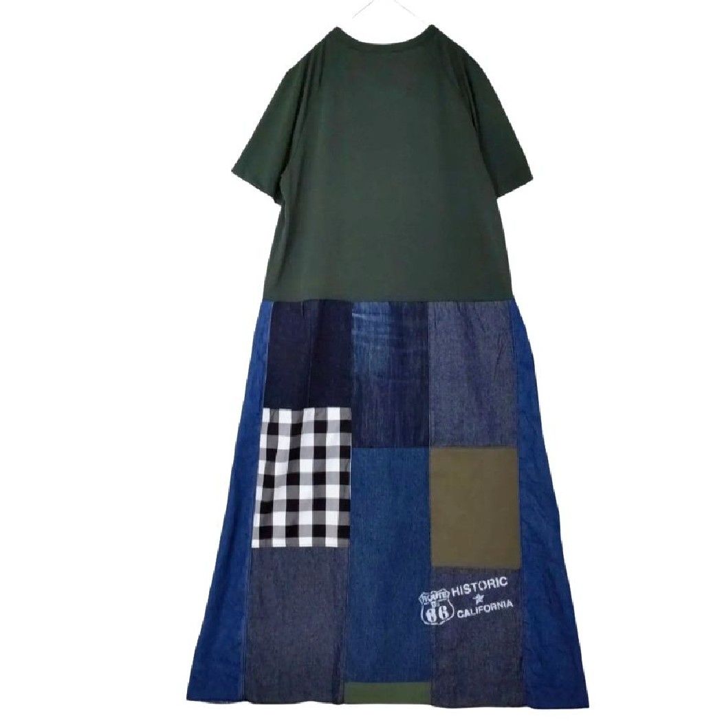 リメイク☆Tシャツ ロングスカート ドッキング ワンピース【L～XL