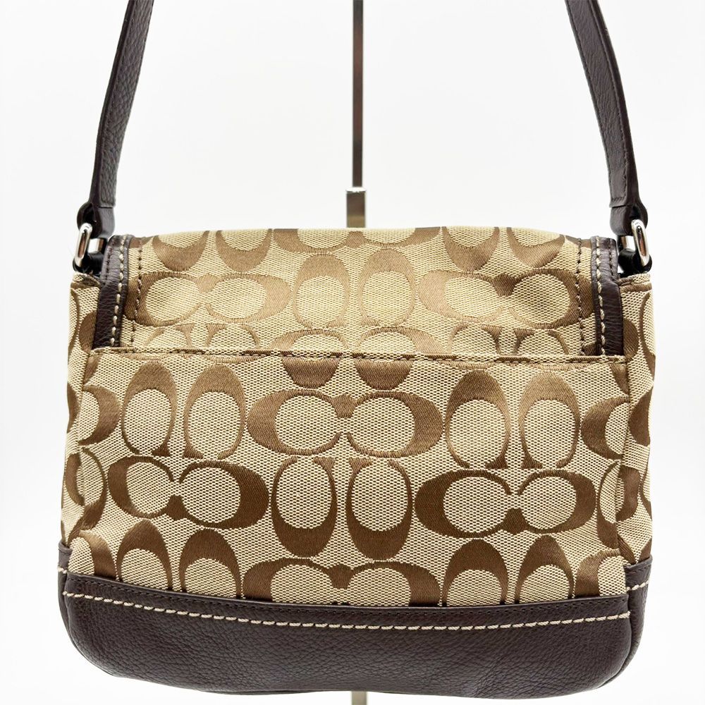 コーチ COACH ショルダーバッグ キャンバス レザー ブラウン