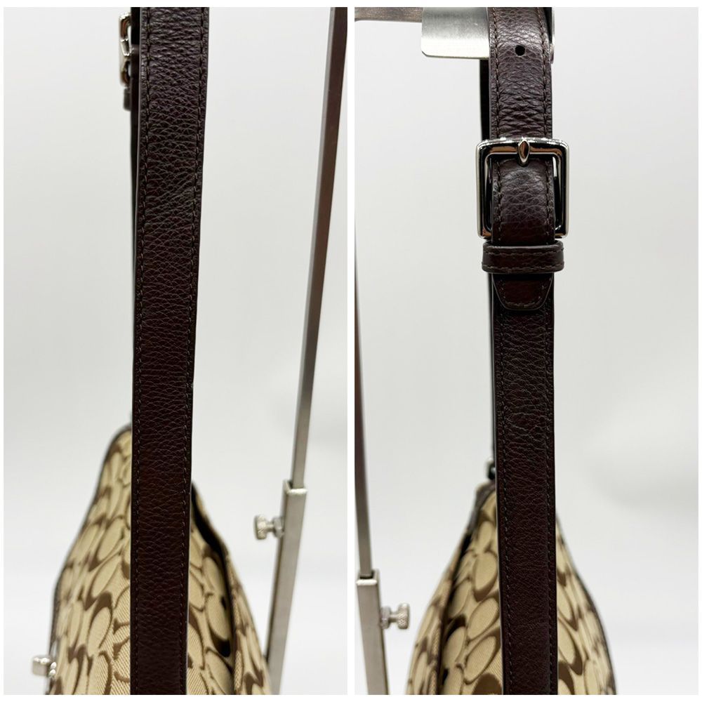 コーチ COACH ショルダーバッグ キャンバス レザー ブラウン