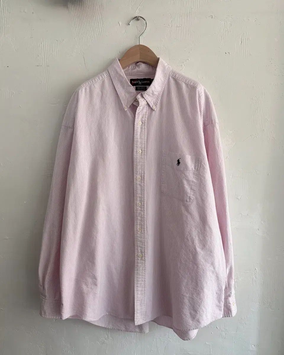 Polo ポロ ラルフローレン ピンク ストライプ オーバーサイズシャツ