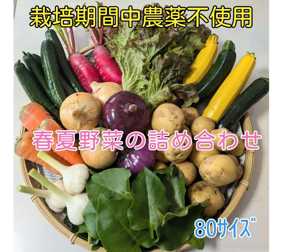 朝採り春夏野菜 80サイズ農薬不使用詰め合わせ - メルカリ