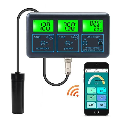 水質テスター ハイドロップ PH/PPM/ORP/CF/EC/温度/湿度用 マルチパラメータ Wifi 壁掛け式 充電式 連続モニターテスター 水族館用 (7in1)送料無料 b342e4db