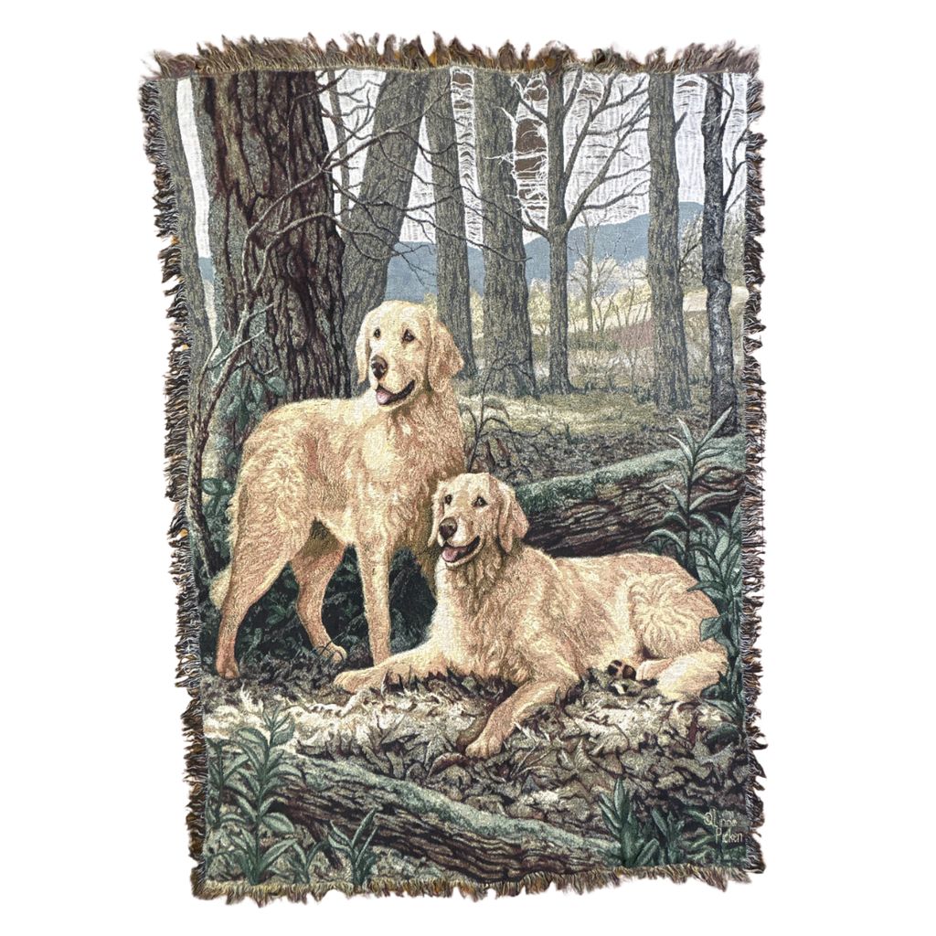 vintageラグ ブランケット マルチカバー タペストリー ゴールデンレトリバー ドッグ Rug Blanket Golden Retriever 2955
