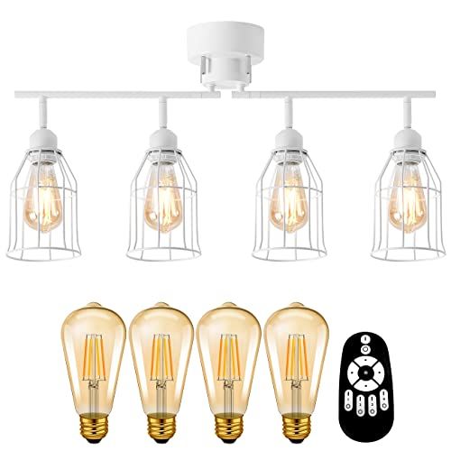 シーリングライト 8畳 スポットライト 4灯 E26口金 消費電力6W（60W形相当）600LM LED電球60w形付き 調光 調色 リビング おしゃれ リモコン付き 省エネ 照明器具 カフェ風 北欧風 折りたたみ式 遠隔操作 間接照明 天井照明 ホ 国内発送