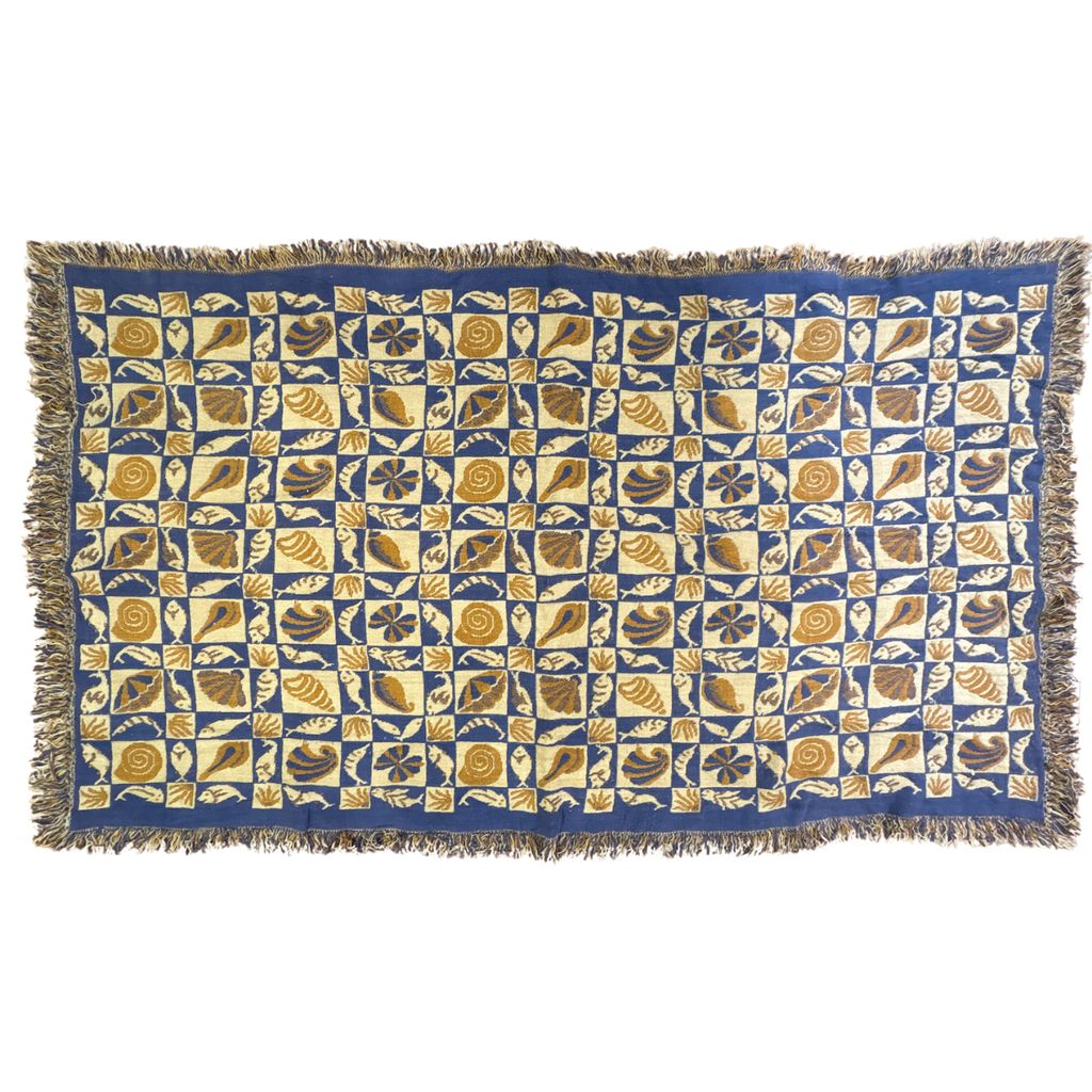 vintageラグ ブランケット マルチカバー タペストリー フィッシュ 貝殻 魚 レトロ Rug Blanket Fish Shells 2957