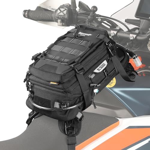 R◆Rhinowalk オートバイ旅行荷物タンクバッグ オートバイバックパック 1.5LウォーターブラダーMOLLEシステム付き ホンダ/ヤマハ/スズキ/カワサキ/ハーレーに対応 - ブラック d97bf592