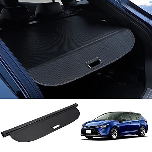 新型 カローラツーリング トノカバー ロールシェード プライバシー保護 盗難防止 上質な車内空間に 防水 取っ手あり Corolla Touring 2019年9月~ (カーボン調レザー)ts