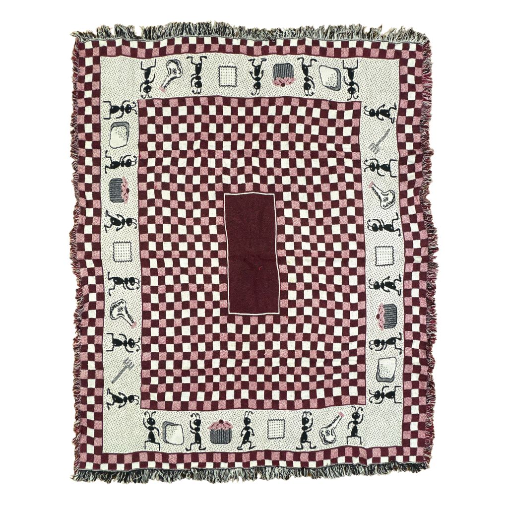 vintageラグ ブランケット マルチカバー タペストリー チェック アリ 市松模様 ピクニック Rug Blanket Ant 2968