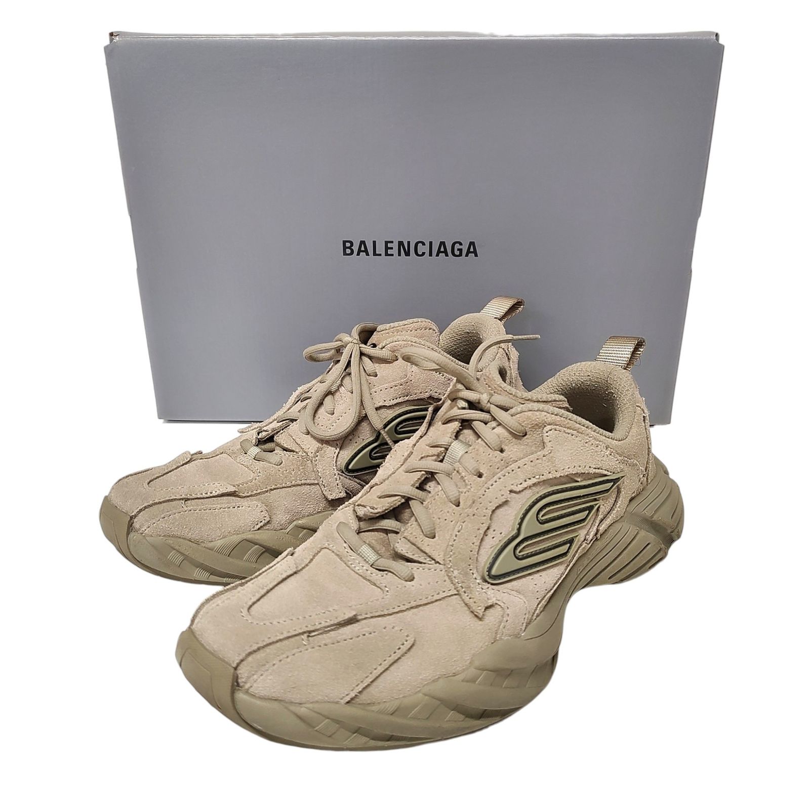 BALENCIAGA バレンシアガ Monday スエード ローカット スニーカー 825418 27 ベージュ メンズ