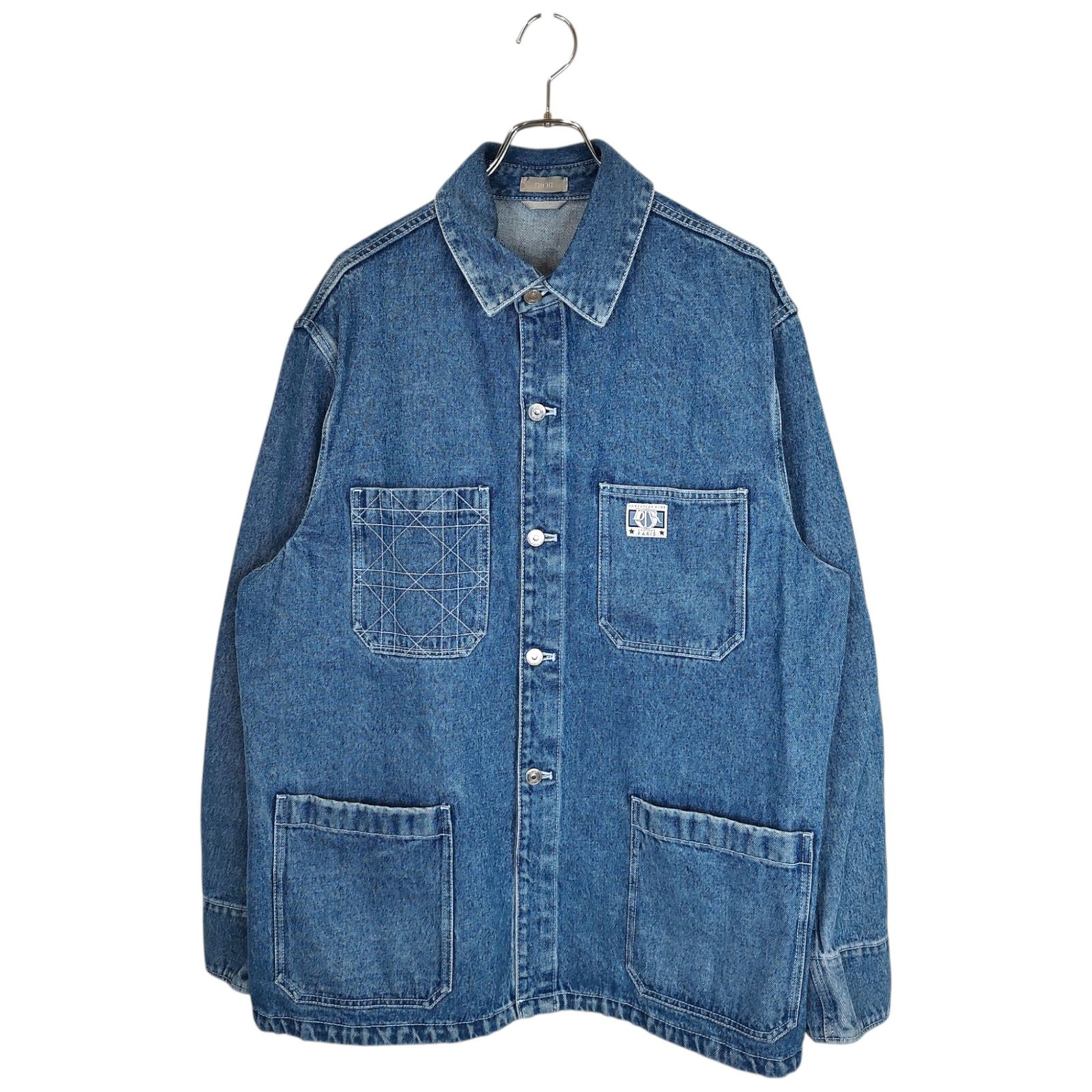 DIOR ディオール CHARM Overshirt チャーム オーバーシャツ 493D498A383X 54 インディゴ ブルー