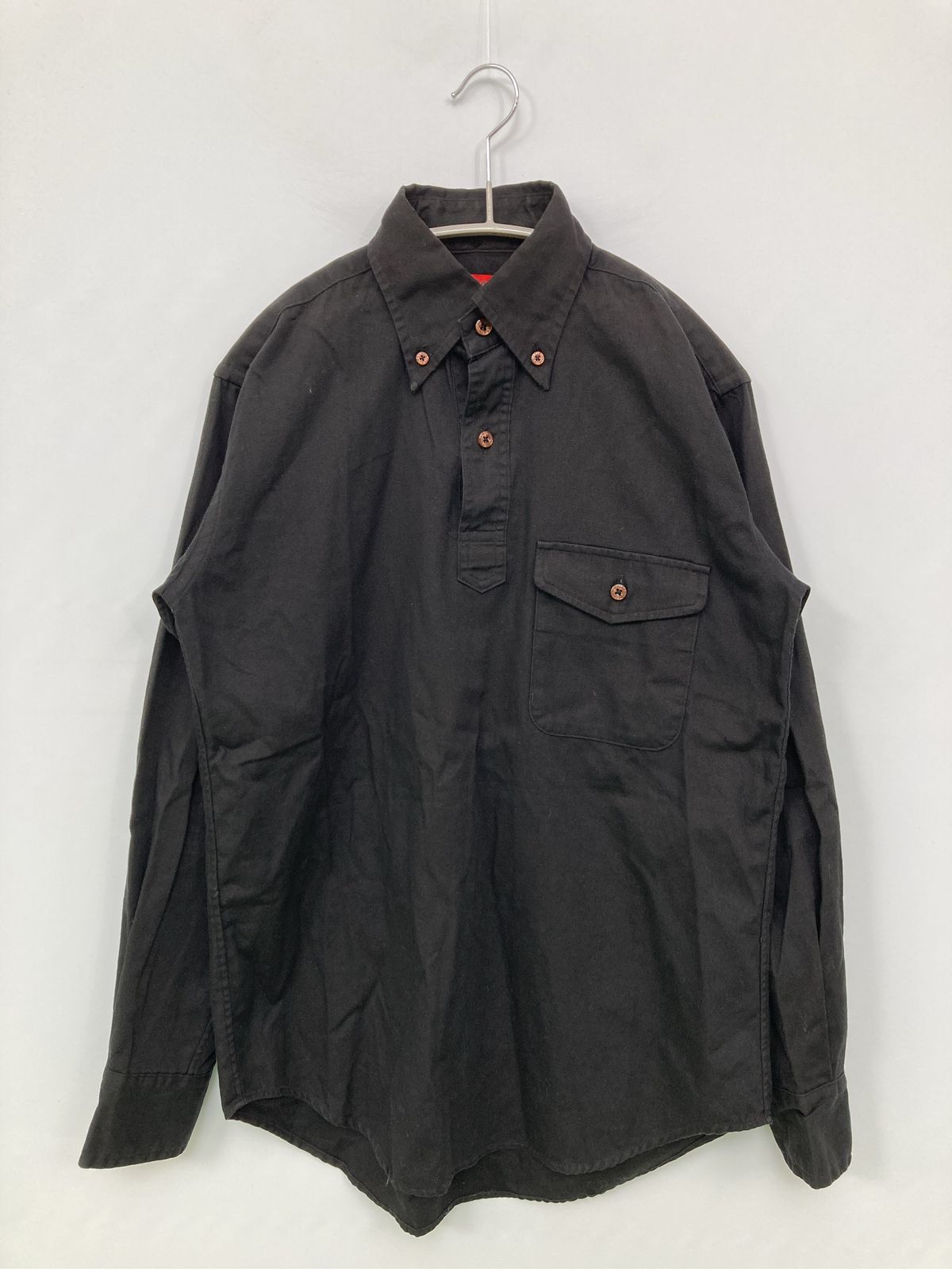 YAMANE シャツ/ブラウス 36 ブラック コットン 無地 ミドル丈 長袖 ボタンダウン レギュラーカラー メンズ 7,640円