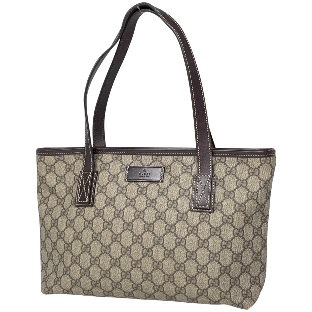 グッチ GUCCI GG柄 トートバッグ コーティングキャンバス ベージュ ブラウン 211138 レディース 【中古】