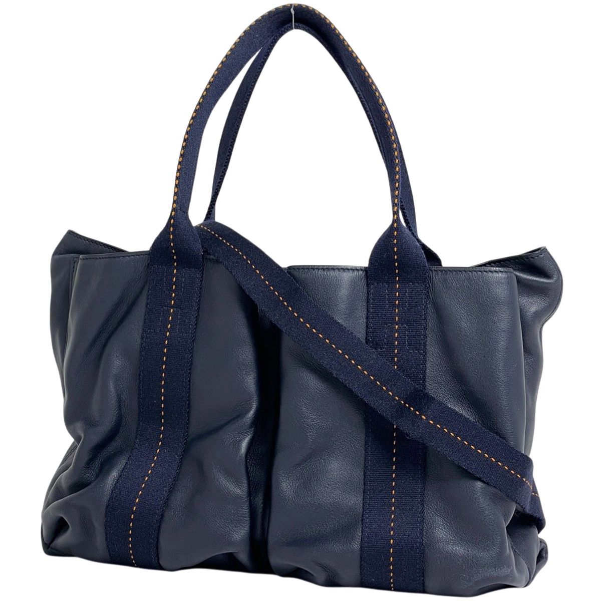エルメス HERMES キャラバン ホリゾンタルMM 2WAY ショルダーバッグ ハンドバッグ ヴォーデルマ ネイビー レディース 【中古】 78,650円