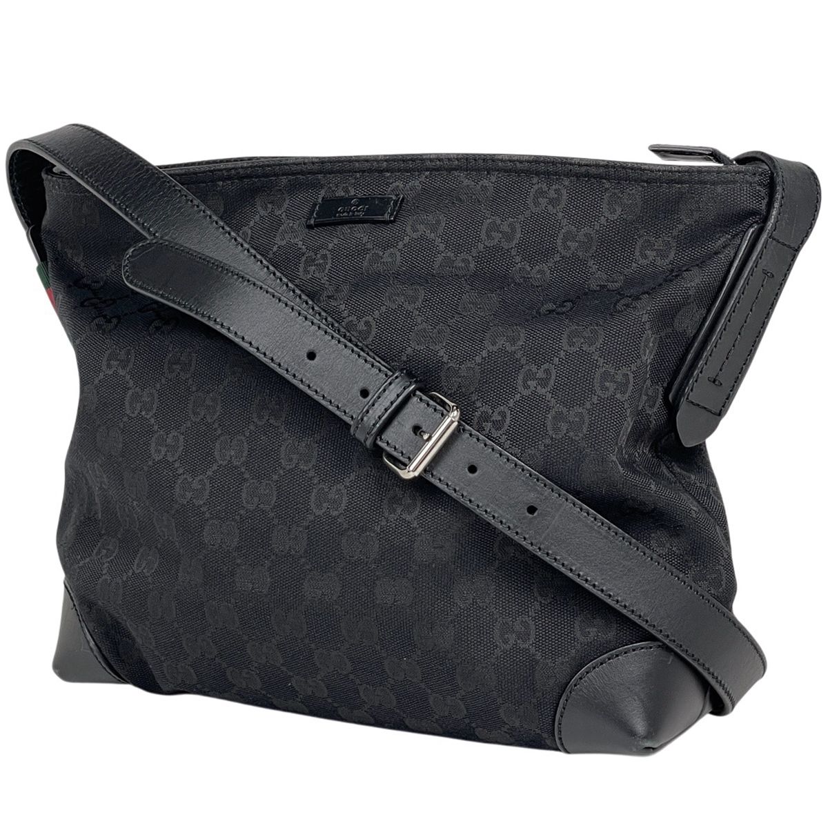 グッチ GUCCI GG柄 ショルダーバッグ シェリーライン GGキャンバス ブラック 337598 【中古】
