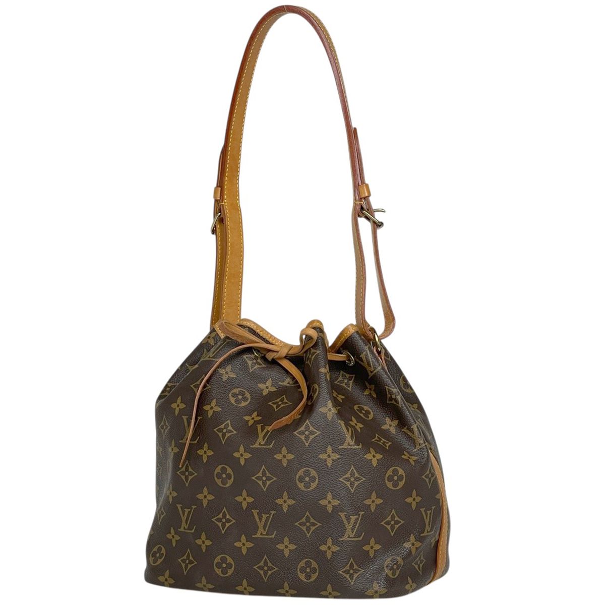 ルイ・ヴィトン Louis Vuitton プチ ノエ ワンショルダー 肩掛け 巾着型 ショルダーバッグ モノグラム ブラウン M42226 レディース 【中古】