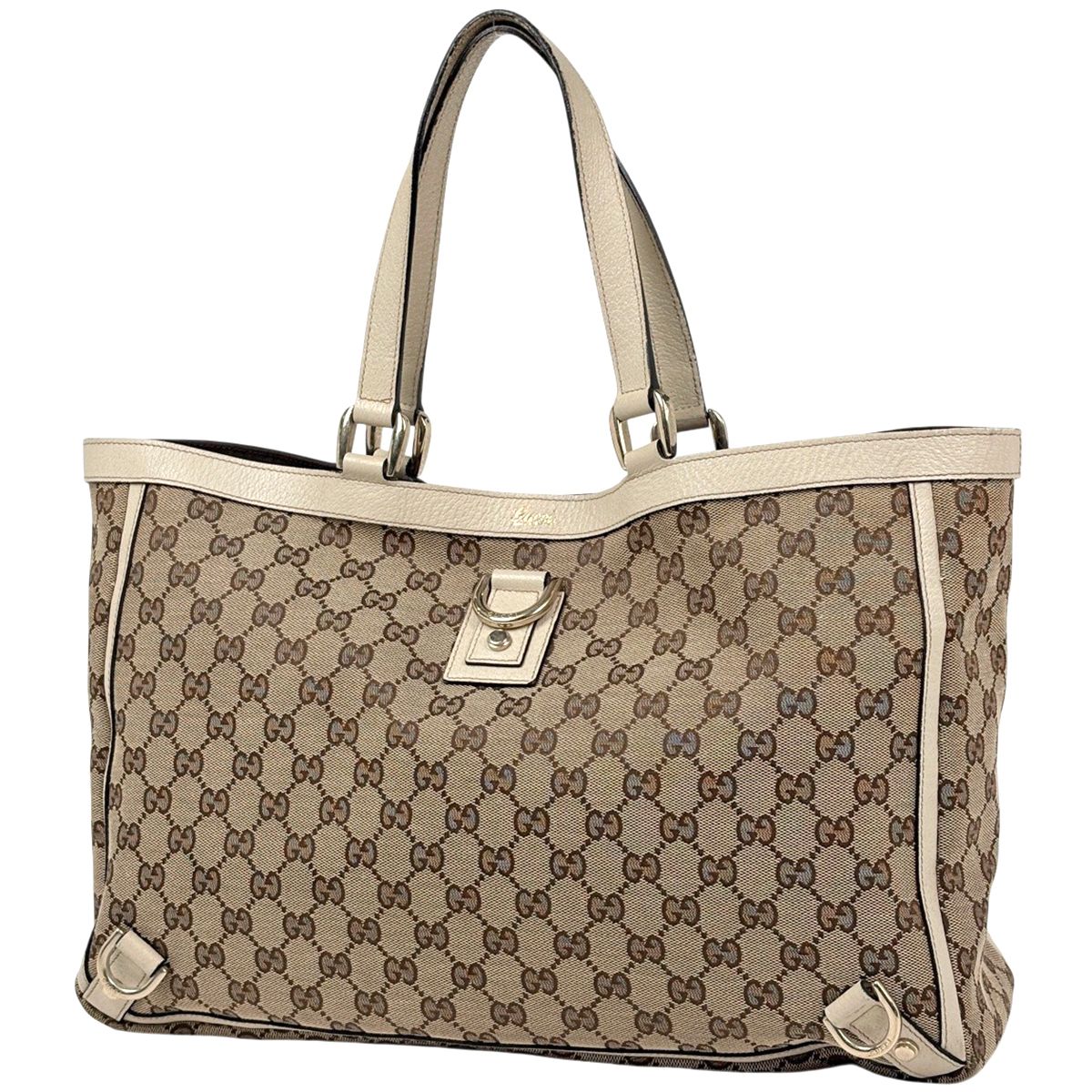 グッチ GUCCI GG柄 トートバッグ アビー GGキャンバス ベージュ ホワイト 141472 レディース 【中古】