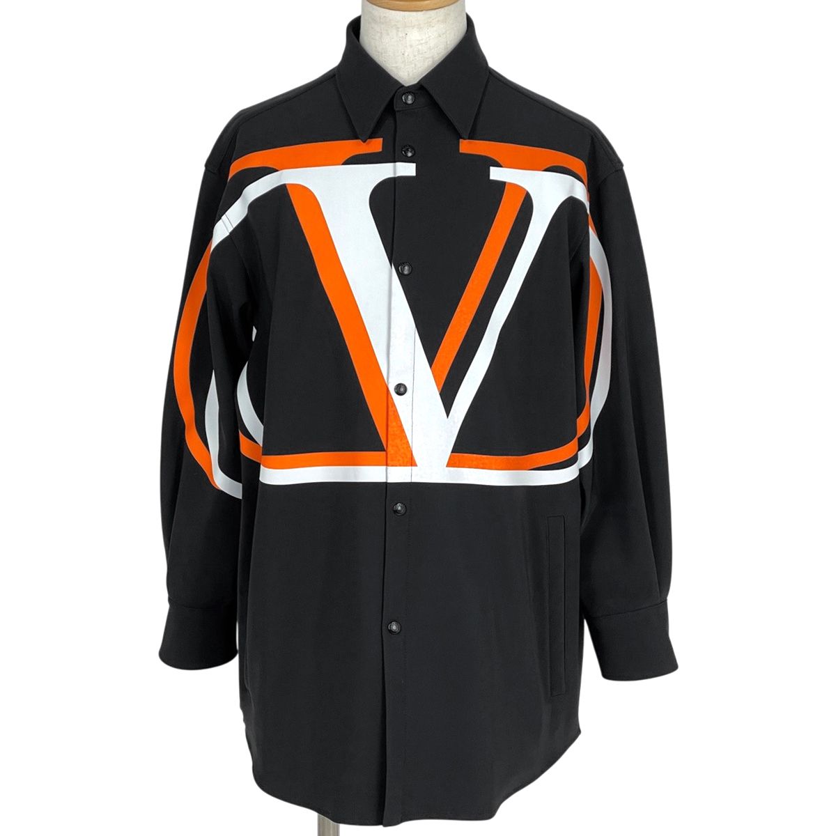 ヴァレンティノ・ガラヴァーニ Valentino Garavani Vロゴ ジャケット アウター ナイロン ポリウレタン ブラック ホワイト オレンジ メンズ 【中古】