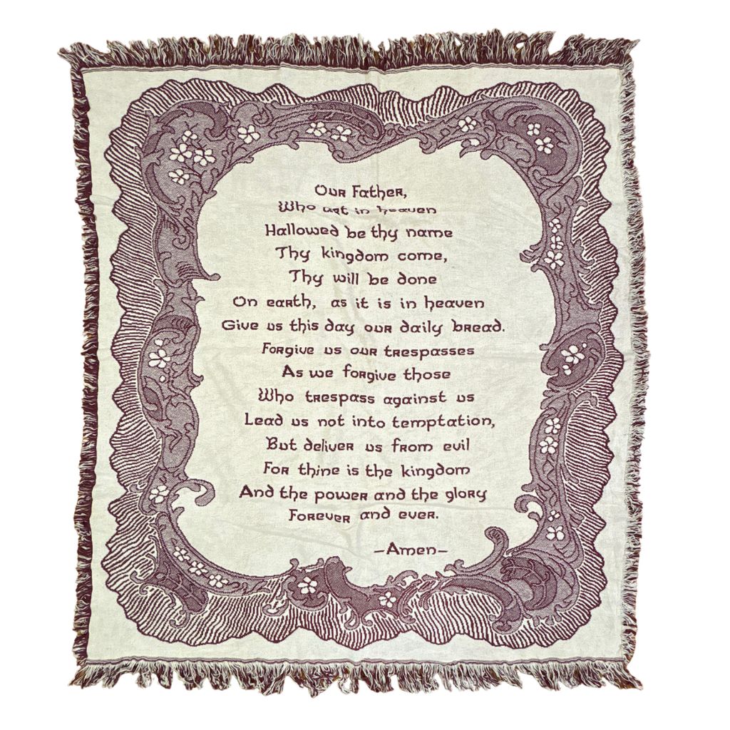 vintageラグ ブランケット マルチカバー タペストリー 主の祈り 宗教 キリスト教 Rug Blanket The Lord's Prayer 2971