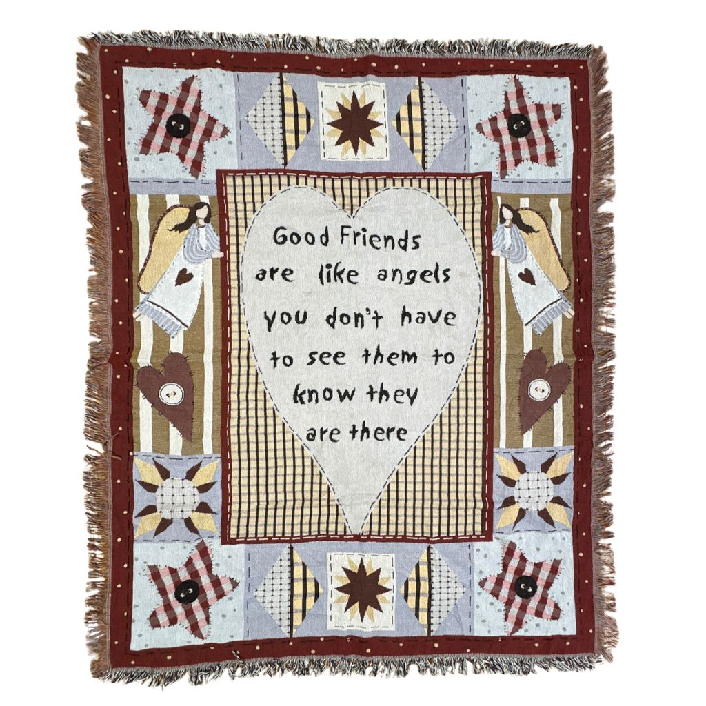 vintageラグ ブランケット マルチカバー タペストリー メッセージ パッチワーク ハート チェック Rug Blanket Message 2981