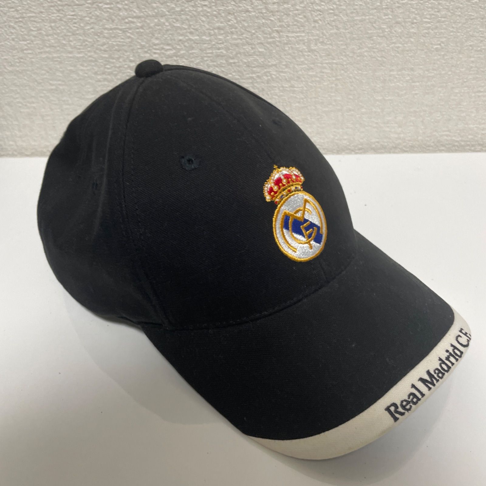 0s Y2K レアル・マドリード 公式 100周年刺繍 帽子 adidas 黒
