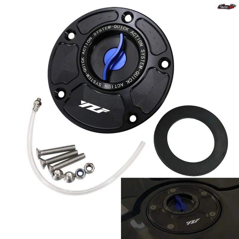 ヤマハ YZF-R1 R1M YZF 600R R6 R125 R15 V3 R25 R3 R6S 用モーターサイクル燃料 CNC タンクキャップ キーレスクイックリリース オイルガス