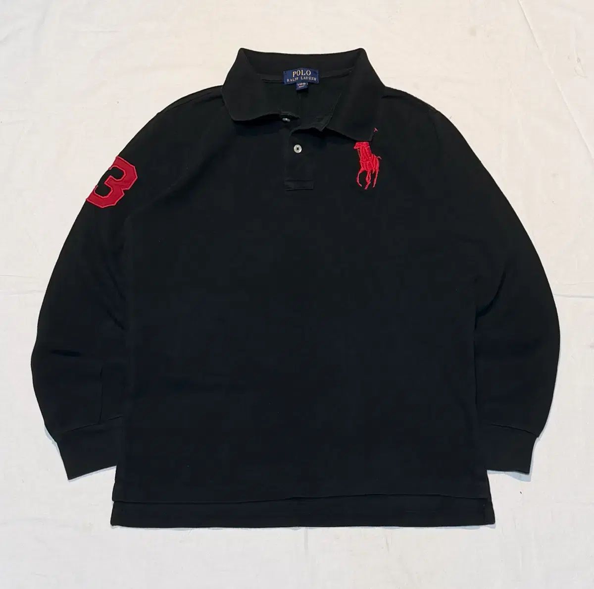 ポロ ラルフローレン ビックポニー チーフキープ ロングスリーブ カラーTシャツ ブラック