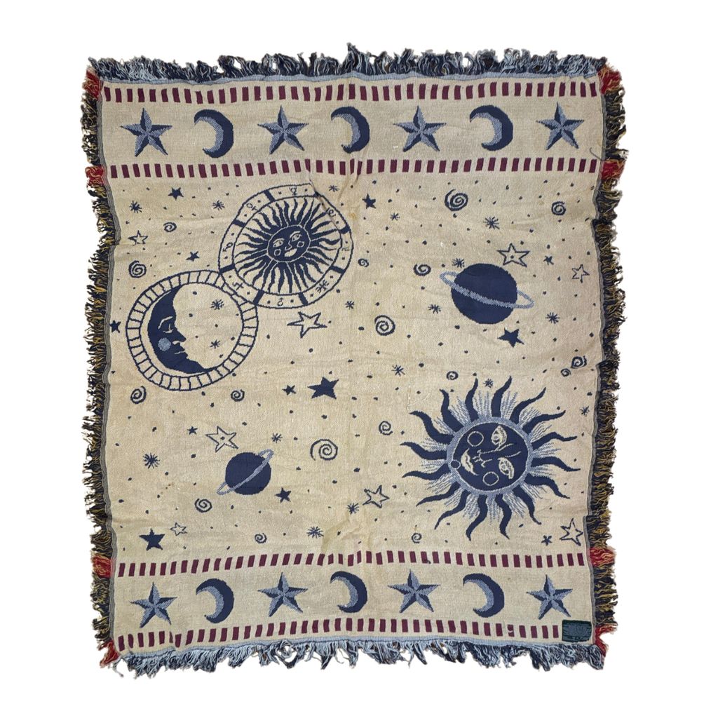 Jacquard Sun Rug ヴィンテージ　ブランケット　ラグ　タペストリー Jacquard Sun Rug ヴィンテージ ブランケット ラグ タペストリー お花
