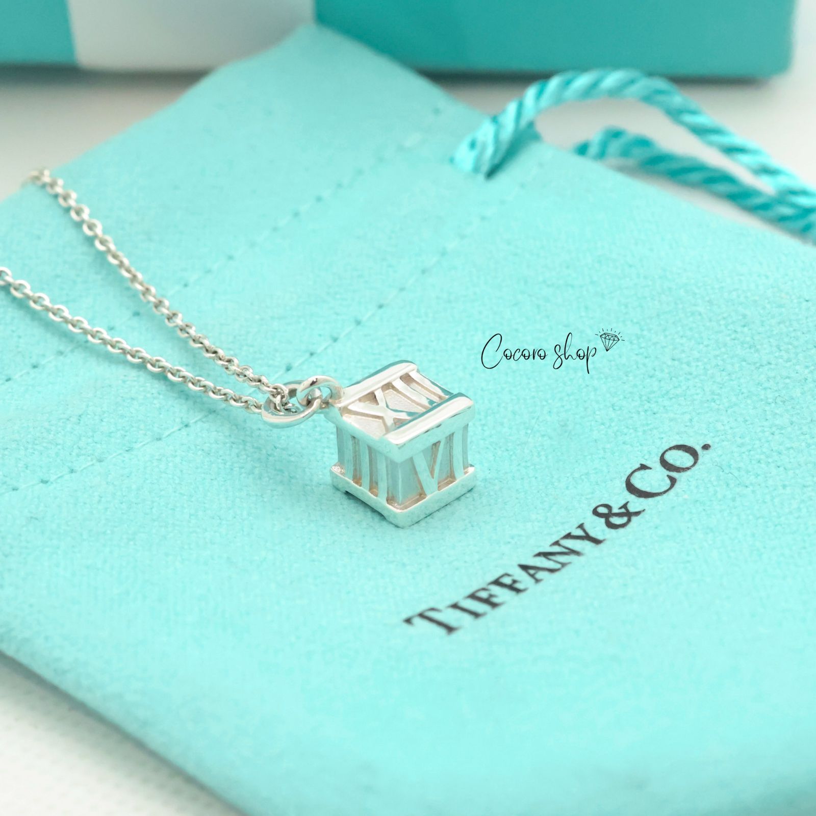 美品】ティファニー TIFFANY&Co. アトラス キューブ ネックレス AG925 