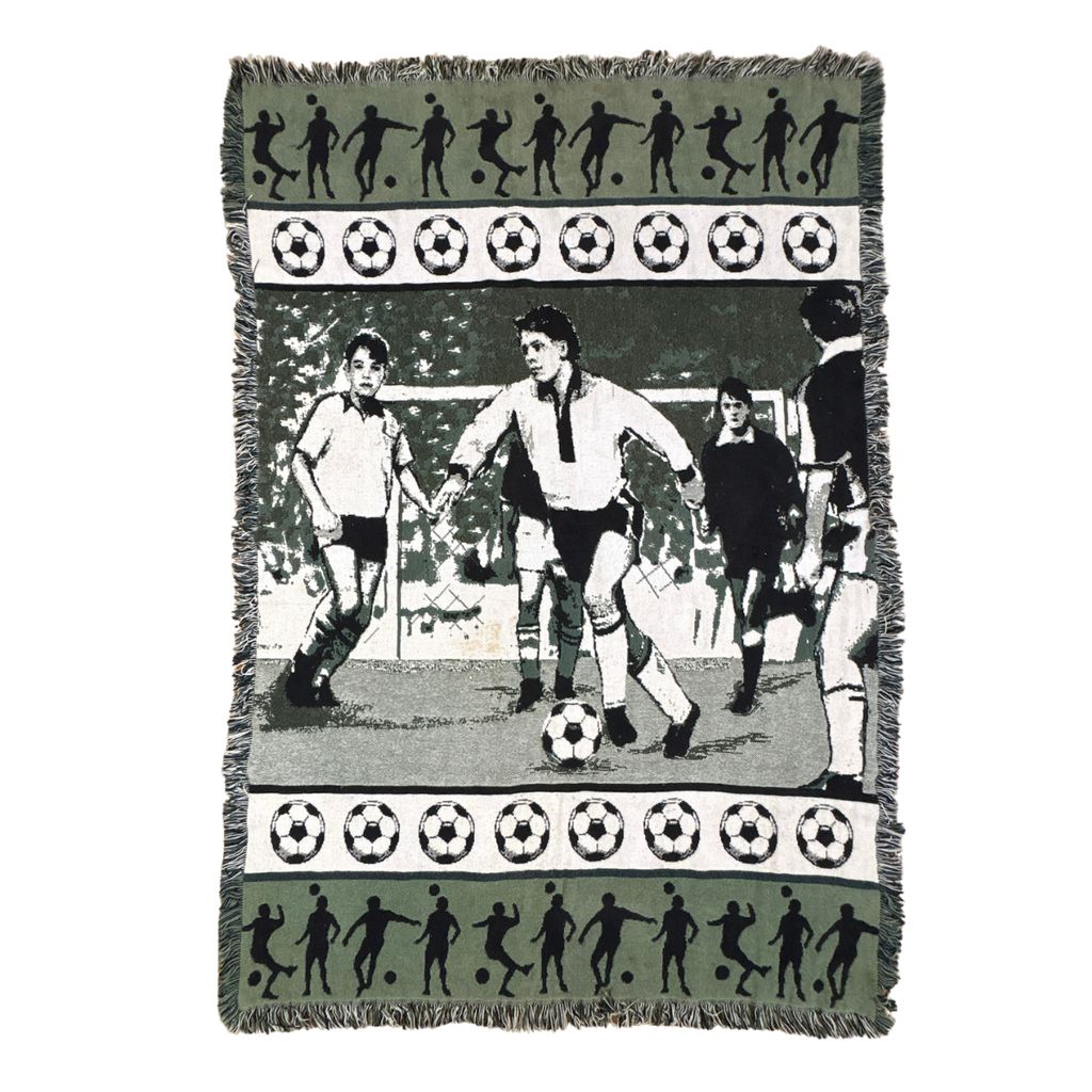 vintageラグ ブランケット マルチカバー タペストリー サッカー 試合 フォト 人物 スポーツ Rug Blanket Soccer 3008