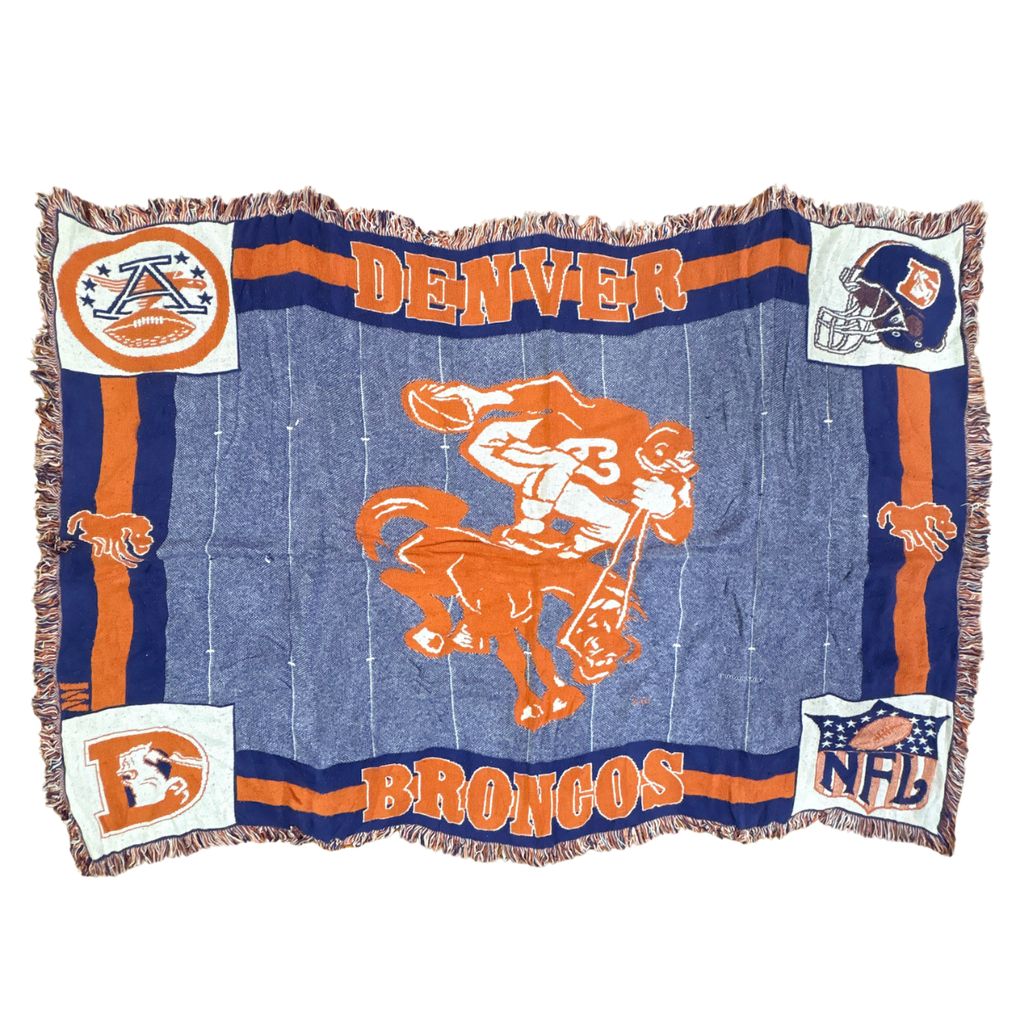 vintageラグ ブランケット マルチカバー タペストリー デンバー・ブロンコス NFL Rug Blanket Denver Broncos 3010