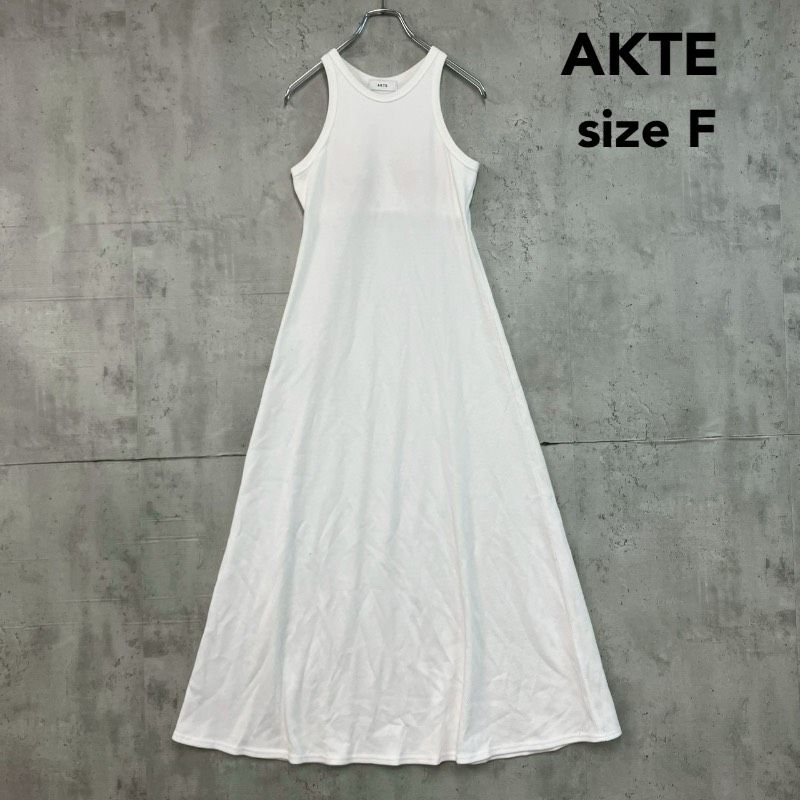 AKTE アクテ カップイン アメリカンスリーブ ワンピース F ホワイト 白