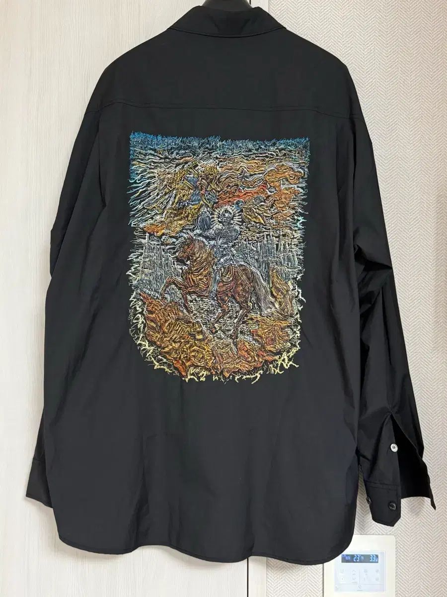 (46) 25fw SONGZIO HOMME(ソンジオ・オム) タック バイアス 刺繍 シャツ ブラック