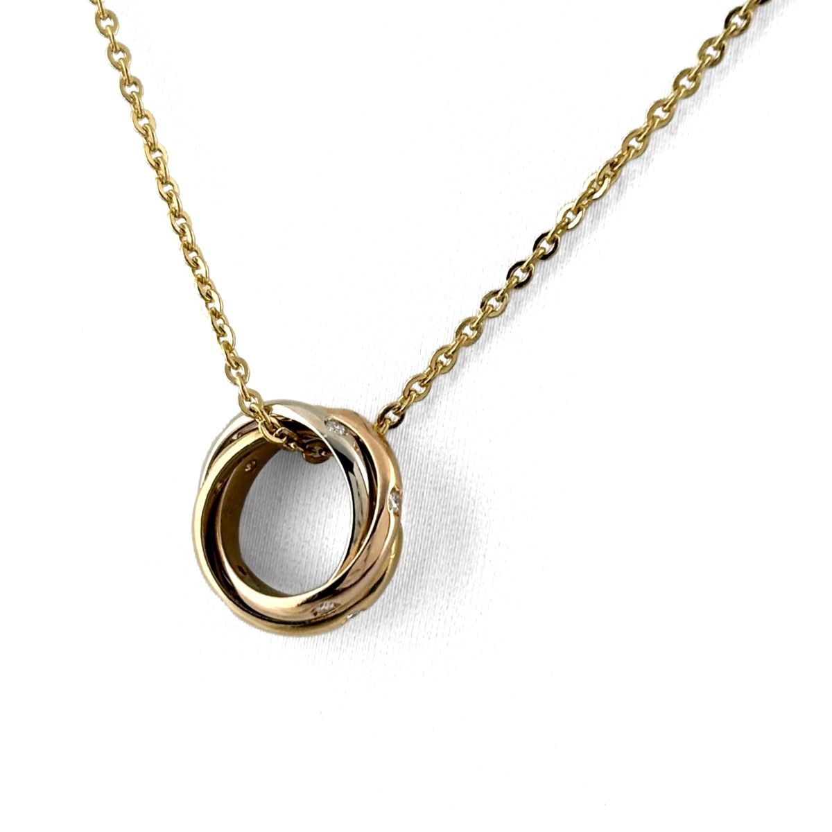 カルティエ CARTIER ベビートリニティ 15P ダイヤ ネックレス YG イエローゴールド PG ピンクゴールド WG ホワイトゴールド ペンダント スリーカラー ネックレス 750 ダイヤモンド レディース 【中古】