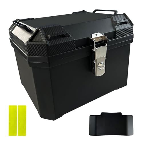 R◆WAITREEバイク リアボックス トップケース ボックス バイクケース【45L 62L 防水防塵】オートバイボックス 原付用 大容量 鍵2本付き 軽量 取付ベース付 汎用 簡単脱着 四角型 ブラック ヘルメット収納 バックレスト キーロ 72bf4f18