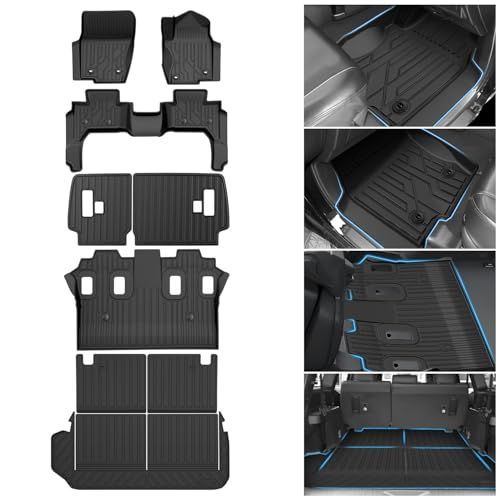 R◆ACE LIGHTING トヨタ ランドクルーザー250系 7人乗り用 フロアマット&セカンド&シート背面&トランクマット ランクル250 GDJ250W TRJ250W 分割式 カーゴマット ラゲッジトレイ 付き Land Cruise 8a21b8bf