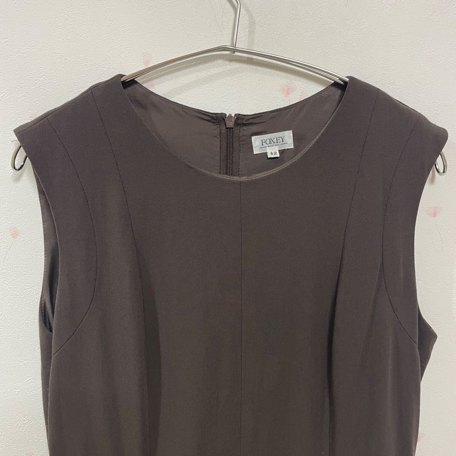 FOXEY BOUTIQUE フォクシー ワンピース サイズ42 ダークブラウン 日本