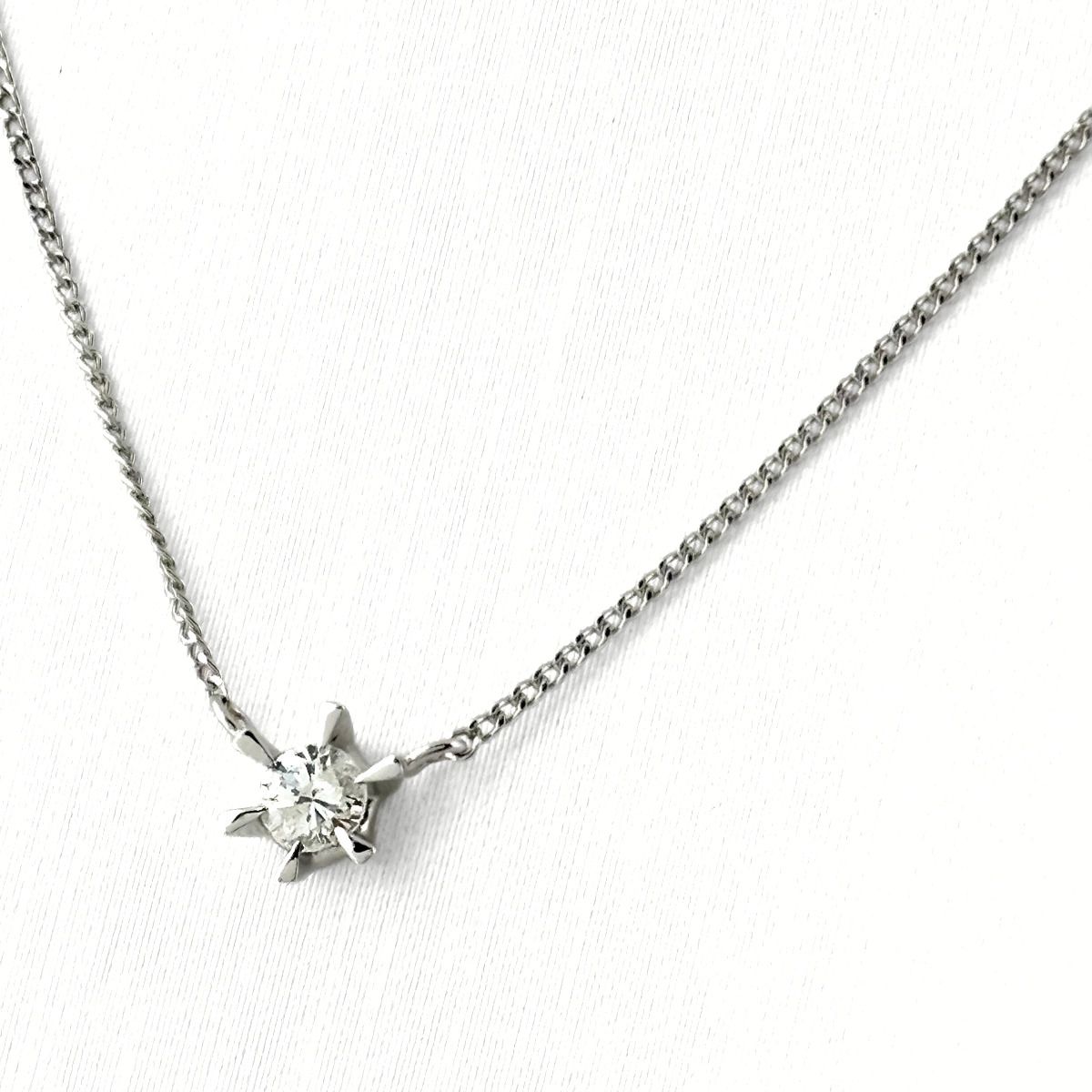メレダイヤ デザインネックレス プラチナ ペンダント ネックレス Pt850 ダイヤモンド レディース 【中古】