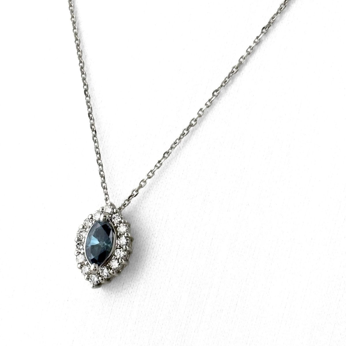 トリートメントダイヤ デザインネックレス プラチナ ペンダント メレダイヤ ネックレス Pt900 Pt850 ダイヤモンド レディース 【中古】