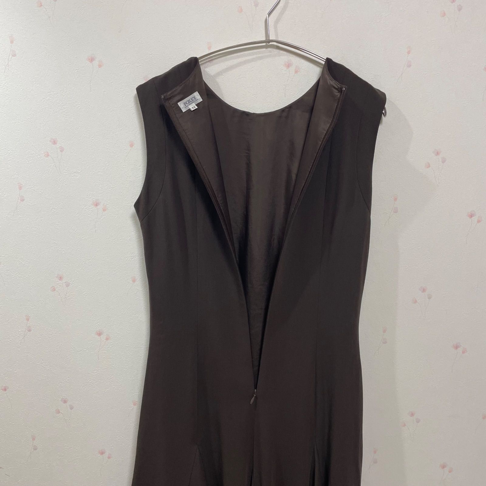 FOXEY BOUTIQUE フォクシー ワンピース サイズ42 ダークブラウン 日本