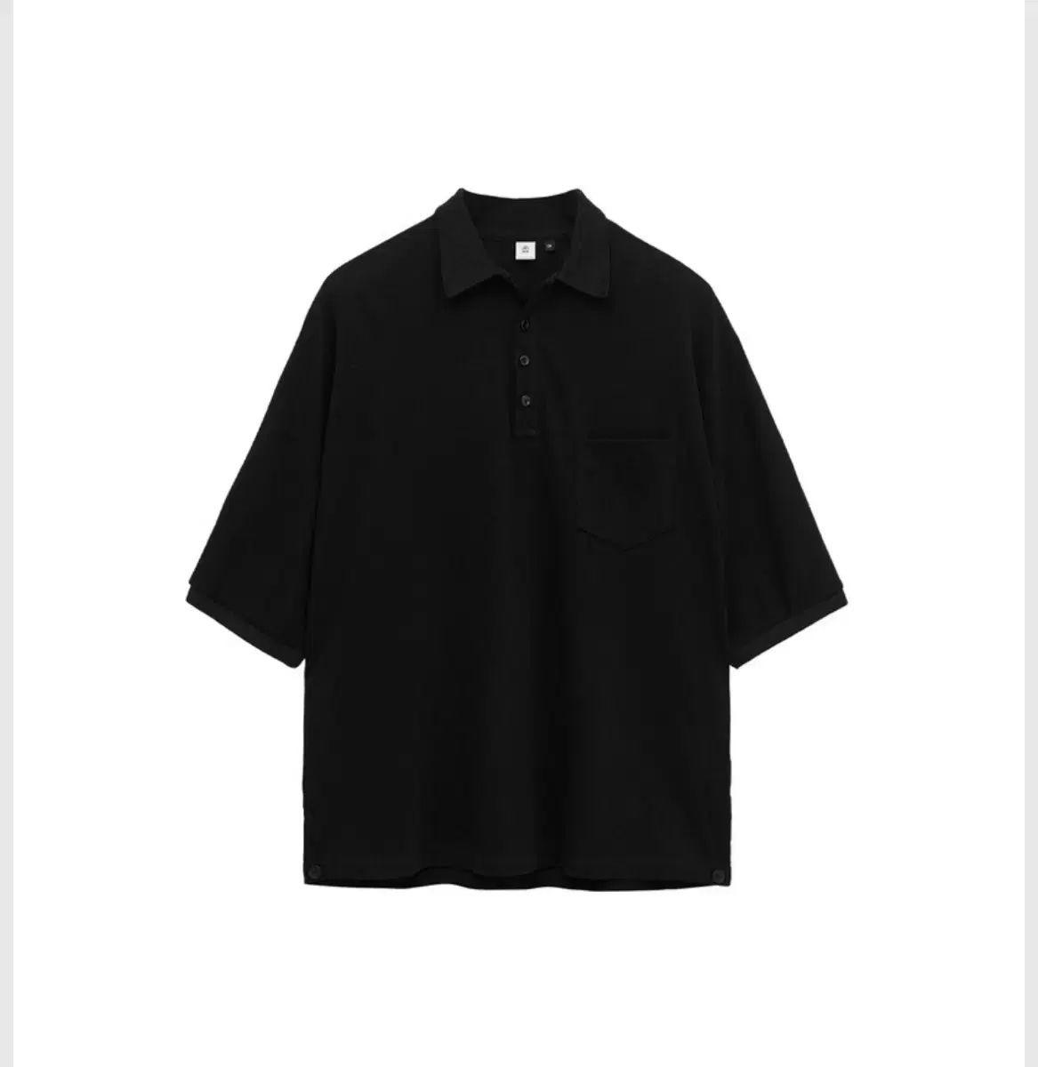 (2) POLYTERU ルーズ PK Tシャツ ブラック