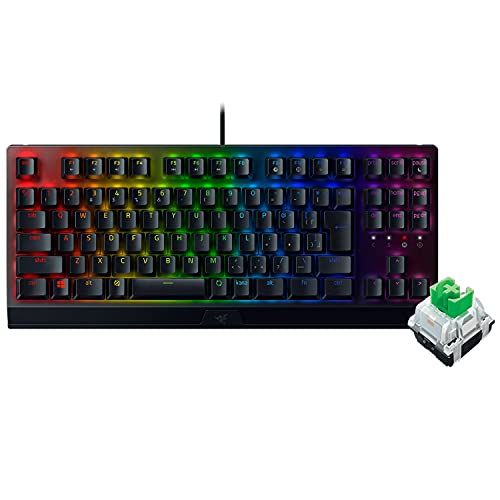 Razer ゲーミングキーボード テンキーレス メカニカルキーボード BlackWidow V3 Tenkeyless JP - Green Switch メカニカル グリーン軸 クリアハウジング Chroma RGB 高耐久アルミ製トッププ 439a60ed