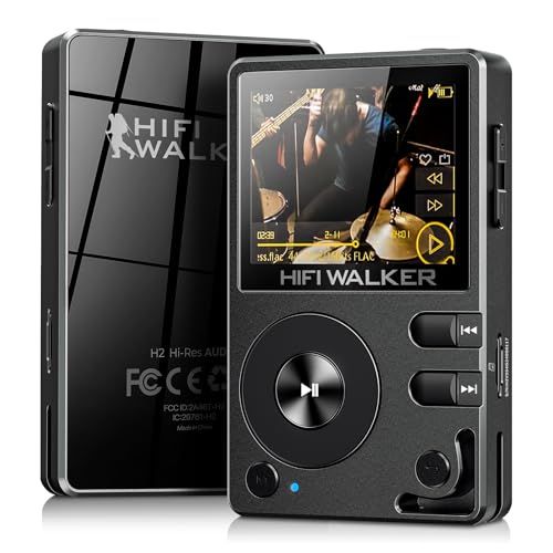 HIFI WALKER H2 ハイレゾ対応 HiFi MP3プレーヤー Bluetooth 5.2搭載、DSD・FLACロスレス音源対応、64GB microSDカード付属・最大512GB対応の ポータブルデジタルオーディオプレーヤー（DAP e4b57d40