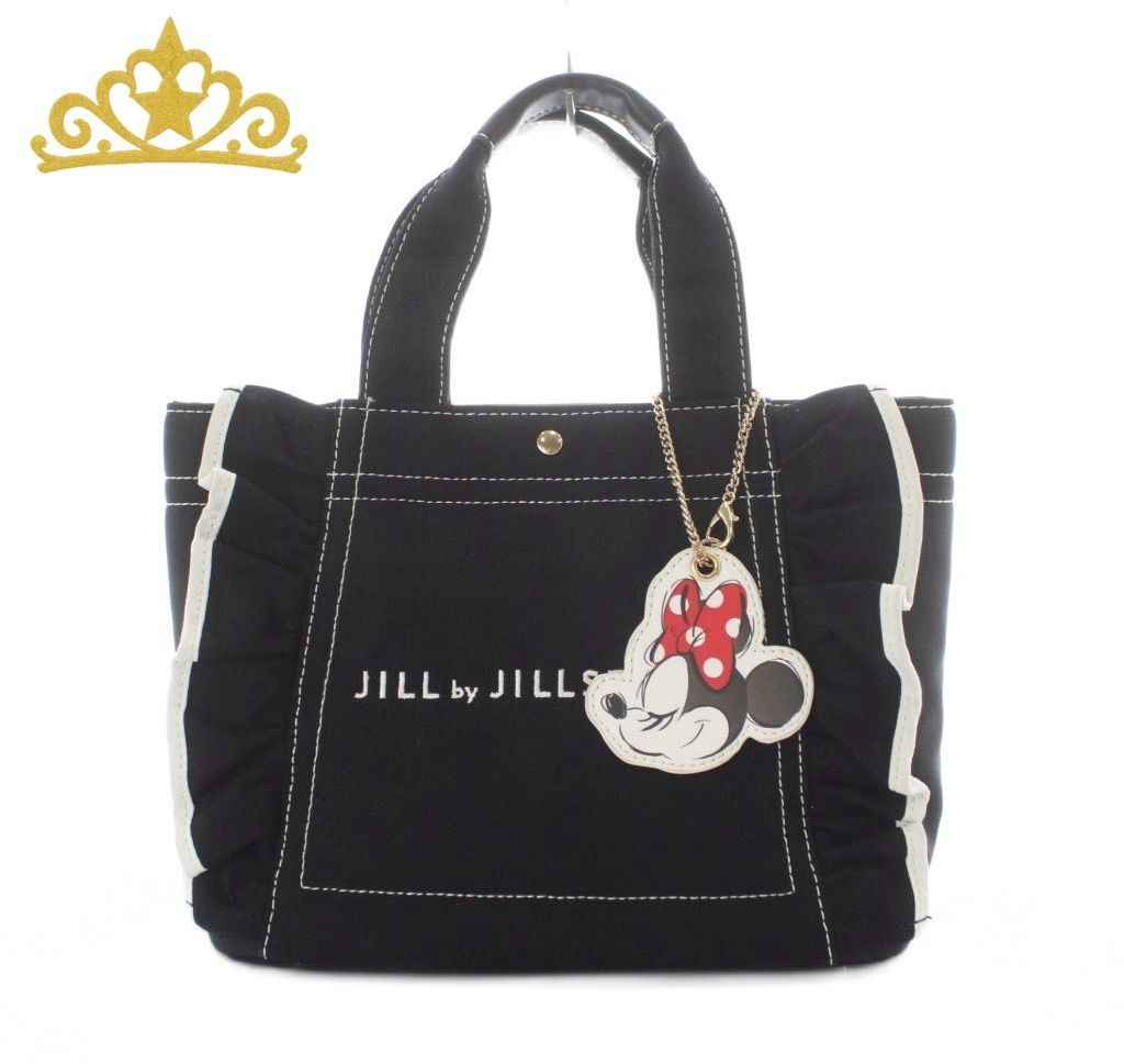 JILL by JILLSTUART × ディズニー フリルトートバッグ ブラック ミニーマウス チャーム レディース