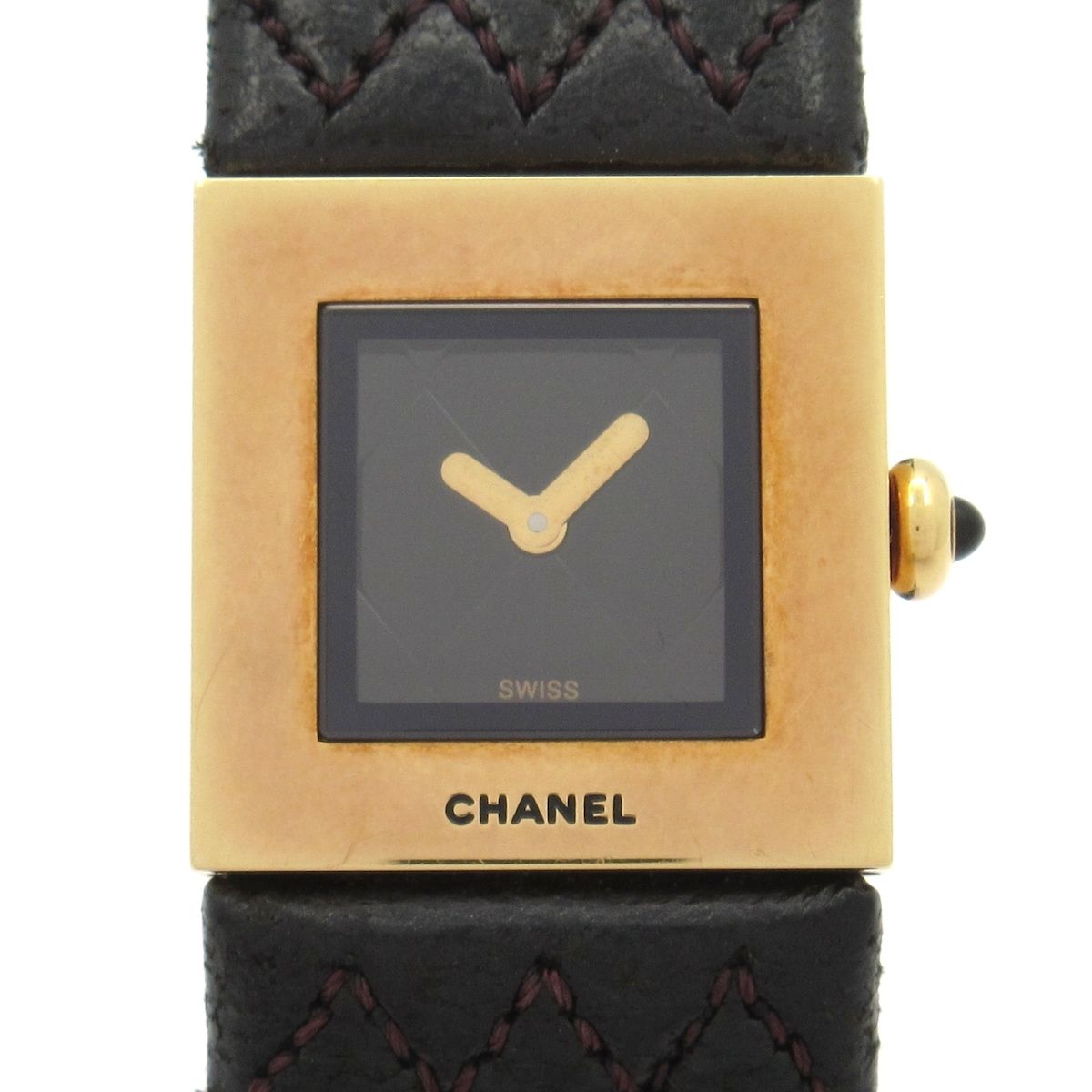 CHANEL(シャネル) 腕時計 マトラッセ レディース K18YG/革ベルト 黒