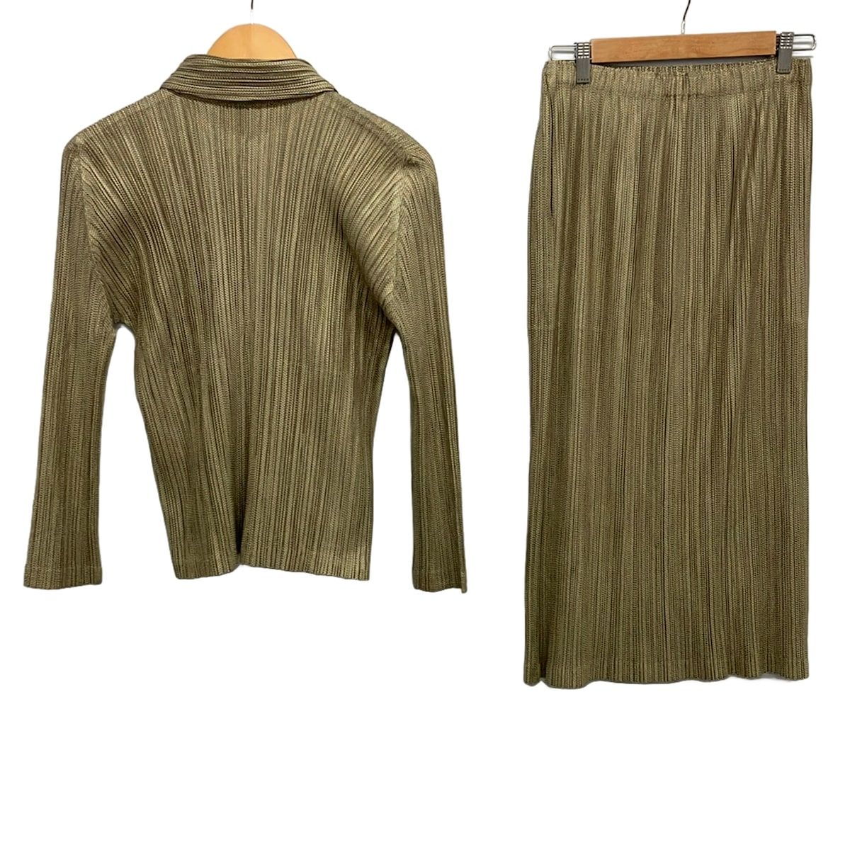 PLEATS PLEASE 総柄 トップス PLEATS PLEASE(プリーツプリーズ) スカートセットアップ レディース美