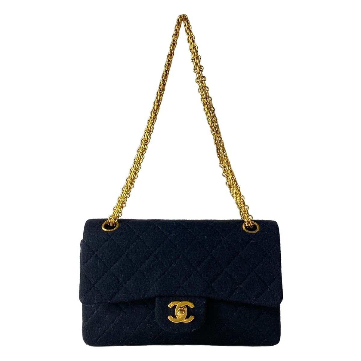 CHANEL(シャネル) ショルダーバッグ ダブルフラップマトラッセ A01113 黒 ゴールド金具/マドモアゼルチェーン コットン